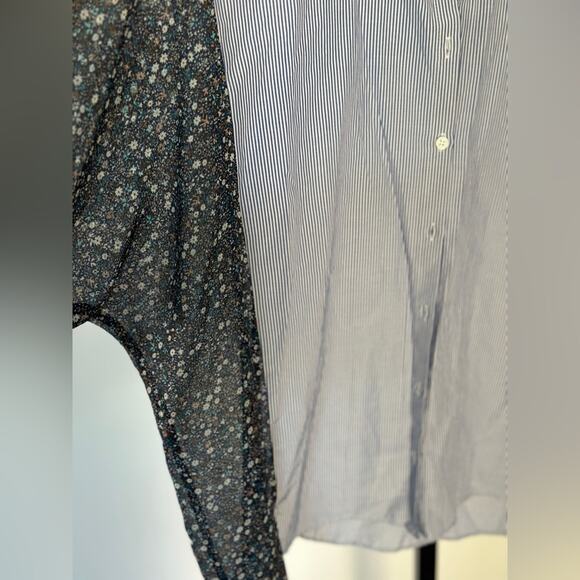 Zara button down blouse, stripe and floral print! New with tags! XS and XL - Picture 8 of 8